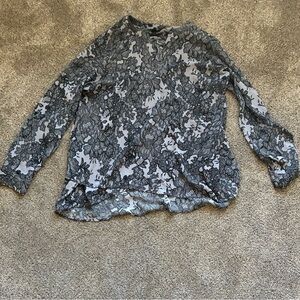 Simply Vera Vera Wang Black and Gray Lace Sweatshirt